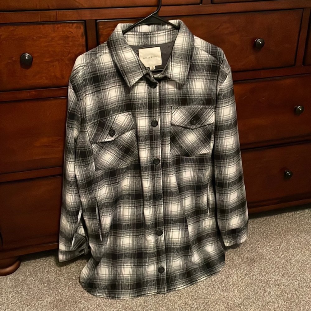 Black and white shacket
